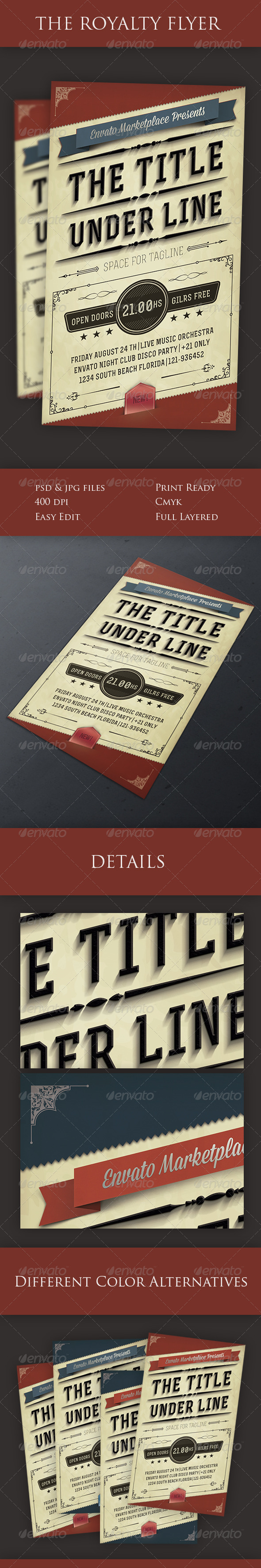 The Royalty Flyer or Invitation - Clubs & Parties Events