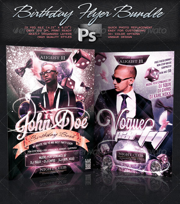 Birthday Flyer Bundle Vol.5 - Clubs & Parties Events