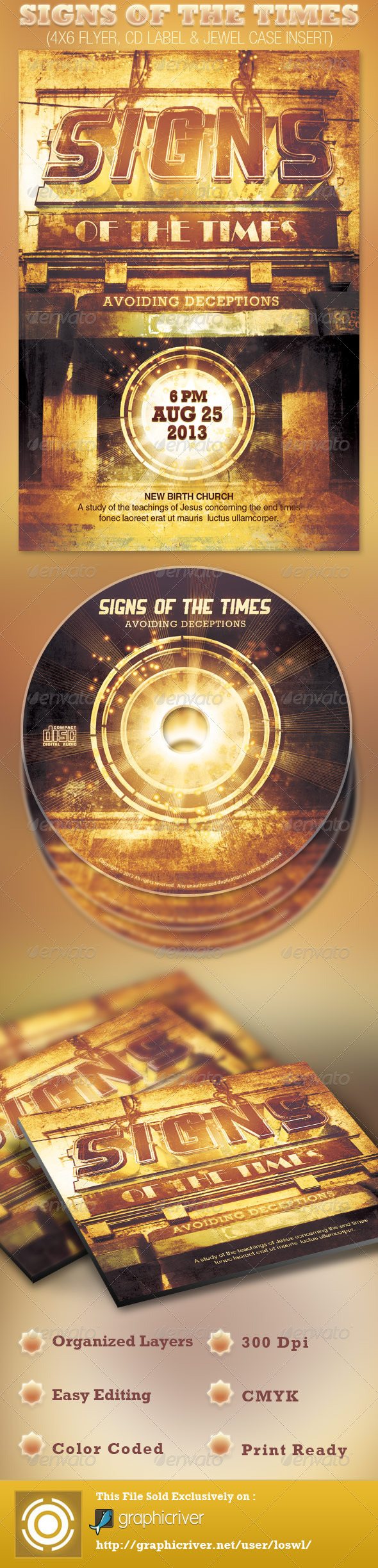 Signs of the Times Church Flyer and CD Template - Church Flyers