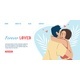 Flat Cartoon Characters Valentines Day