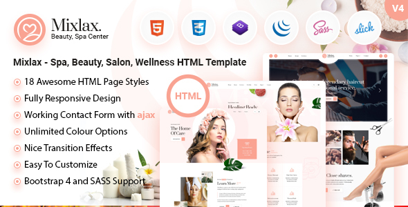 Mixlax- Spa Beauty Salon HTML Template