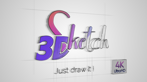 3D Sketch logo - VideoHive 505496