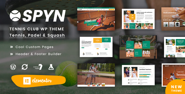 Spyn - Tennis Club Sports WordPress Theme