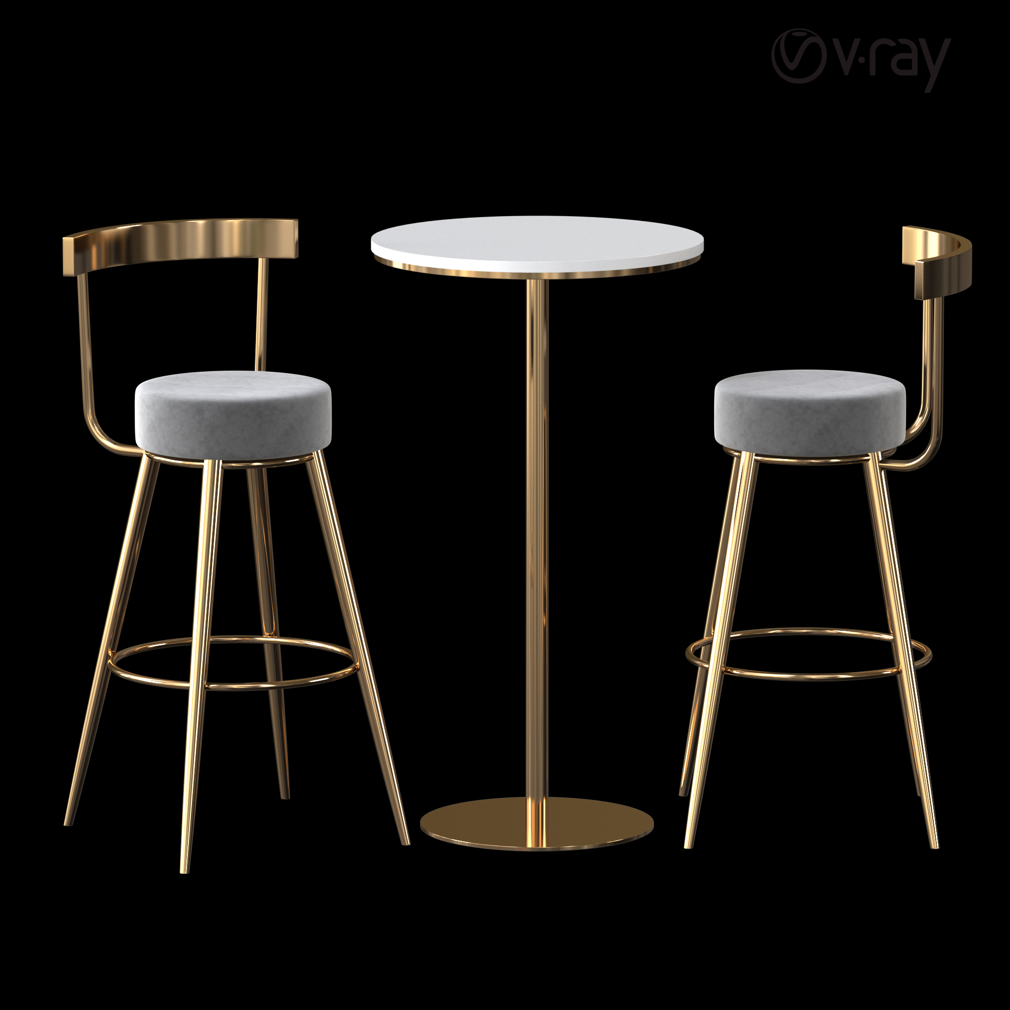 Chair Table Bar by Axtam3D 3DOcean