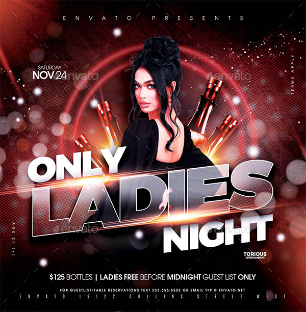 Ladies Night Flyer Template by Take2Design | GraphicRiver