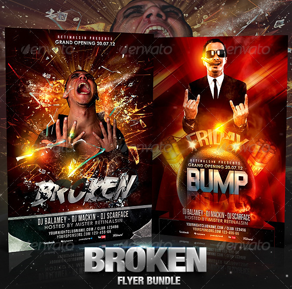 Broken Flyer Bundle - Flyers Print Templates