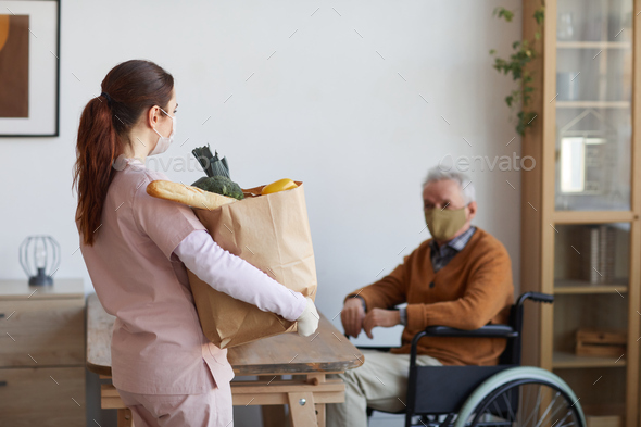 Food Delivery for Senior Man in Wheelchair