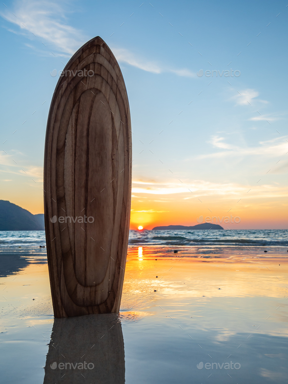 Surfboard on the beach - Stock Photo - Images