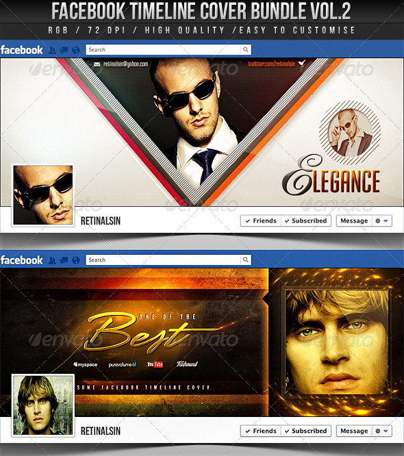 Facebook Timeline Cover Bundle Vol.2 - Facebook Timeline Covers Social Media