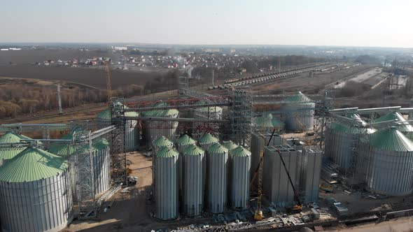 The Base of the Granary, Construction Site of Elevator, Agricultural Industry, Harvesting Cereals