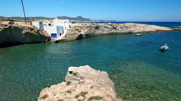 Typical Small Fishermen' Village on Milos Island Greece  Panning alt