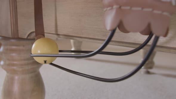 The Ball Goes Into the Pocket Billiards Close Up Bottom View alt