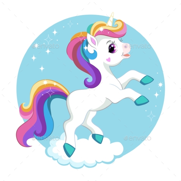 cartoon rainbow unicorn