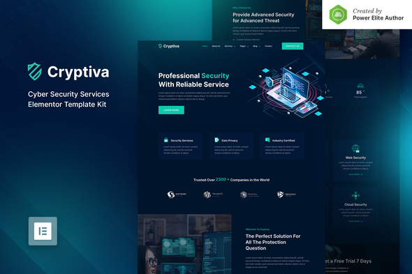 Cryptiva – Cyber Security Services Elementor Template Kit