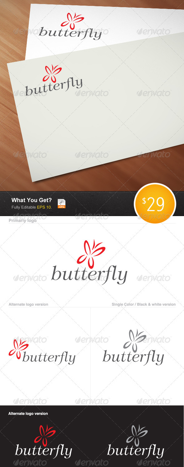 Butterfly Logo - Animals Logo Templates