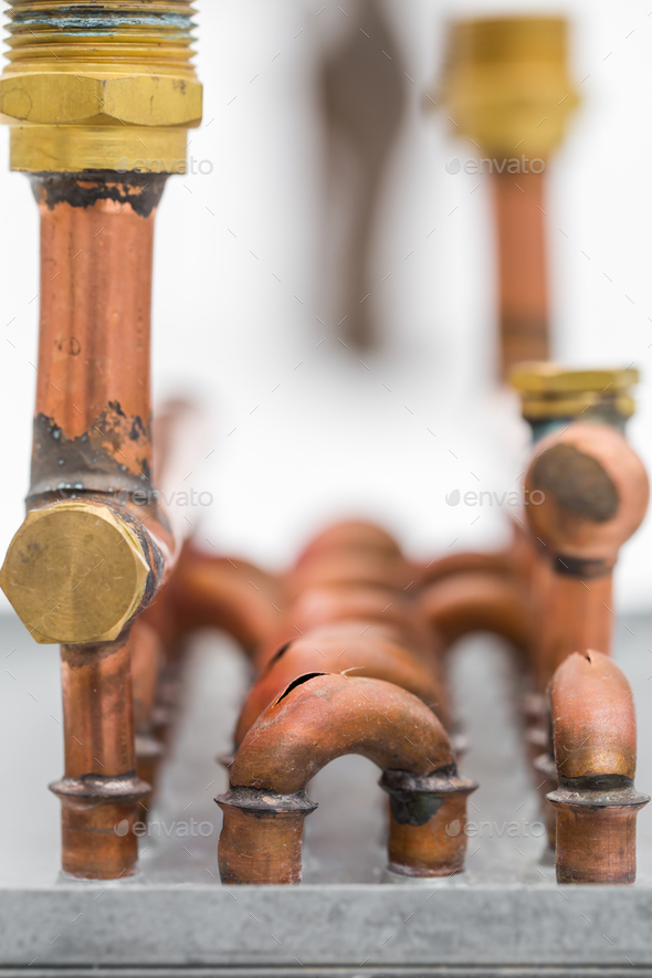 burst copper pipes from the cold