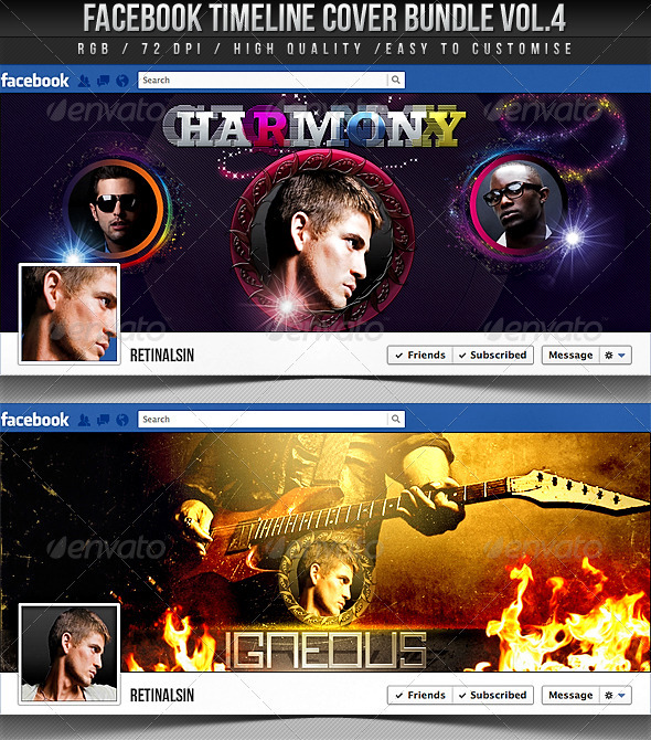 Facebook Timeline Cover Bundle Vol.4 - Facebook Timeline Covers Social Media