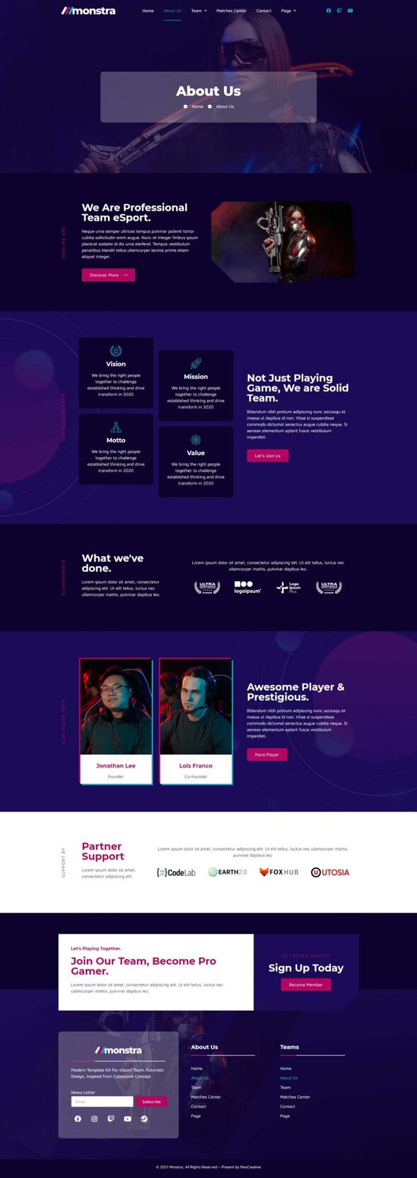 Monstra - Esports & Gaming Elementor Template Kit by moxcreative ...