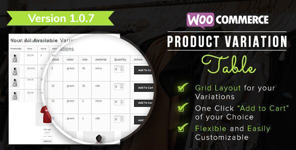WooCommerce Product Variation - CodeCanyon 20564090