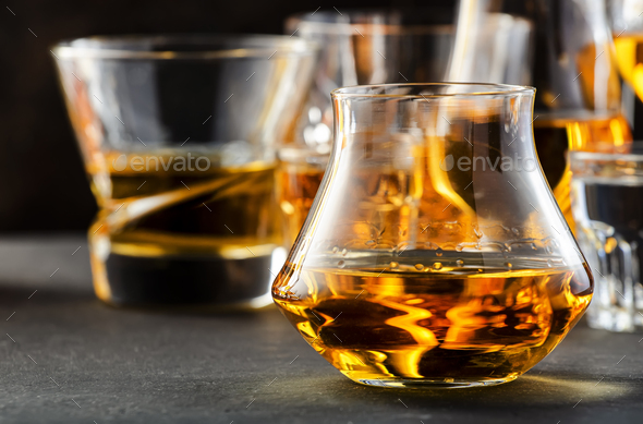 Scotch Whiskey Rum Brandy Nosing Glass Stock Illustration