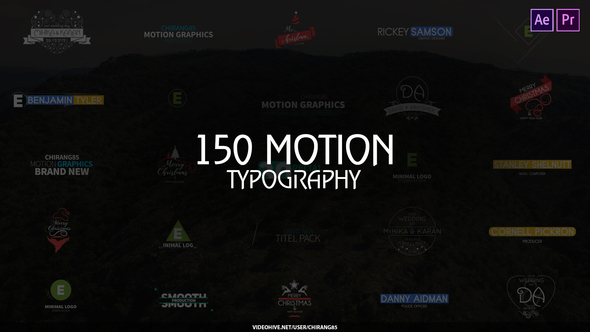 150 Motion Typography for Premiere Pro & After Effects