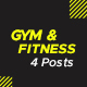 Gym & Fitness Social Media Posts, Web Elements | GraphicRiver