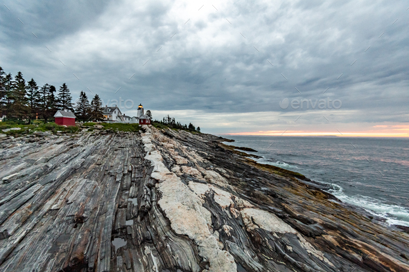A Lighthouse in Maine - Stock Photo - Images