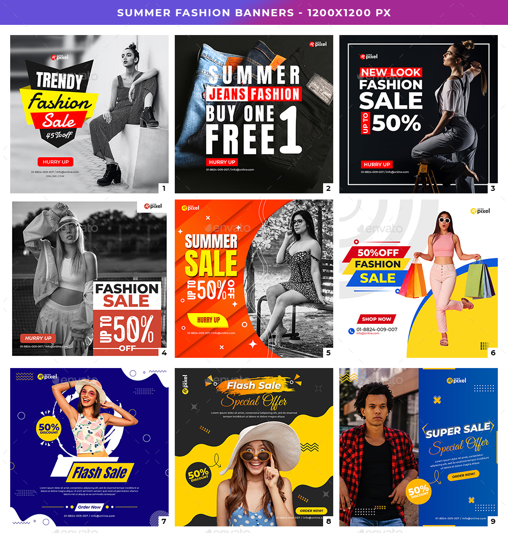 50-summer Fashion Banners, Web Elements 