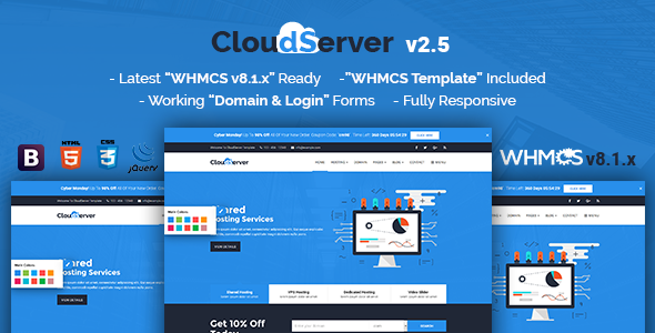 CloudServer | Responsive HTML5 Technology, Web Hosting and WHMCS Template