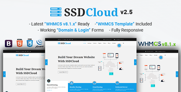 SSDCloud | Multipurpose Hosting with WHMCS and Technology Business Template