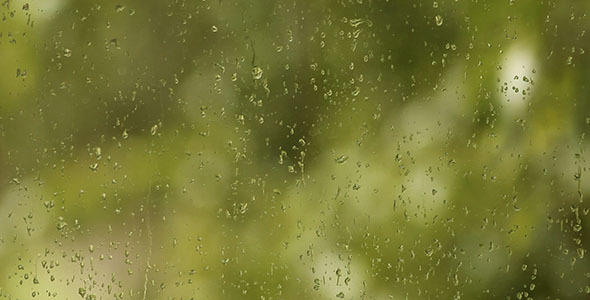 Rain Drops On The Window And Bokeh Background, Stock Footage | VideoHive