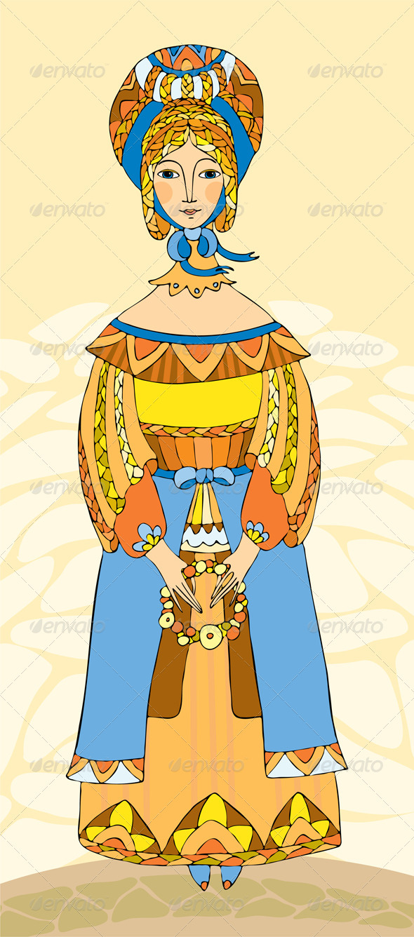 Girl in National Clothes - People Characters