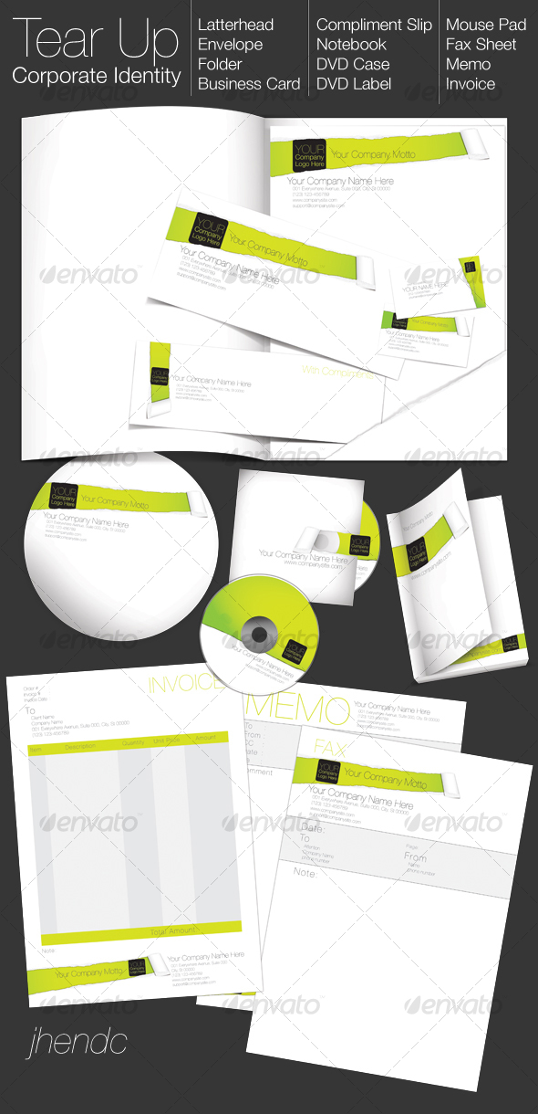 TEAR UP - Corporate Identity - Stationery Print Templates