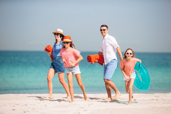 happy families on vacation