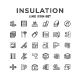 Set Line Icons of Insulation