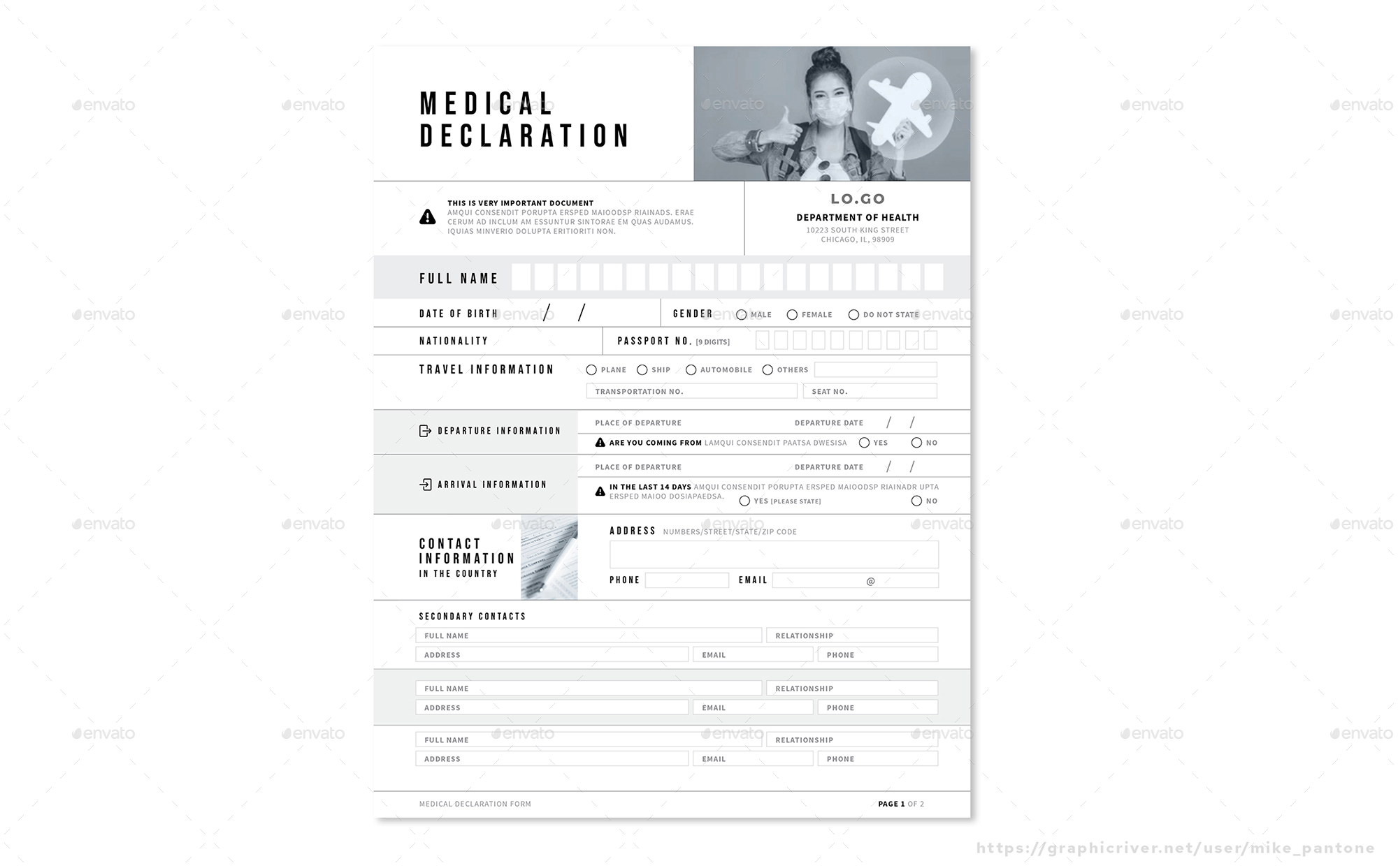 Medical Declaration Form 02, Print Templates | GraphicRiver