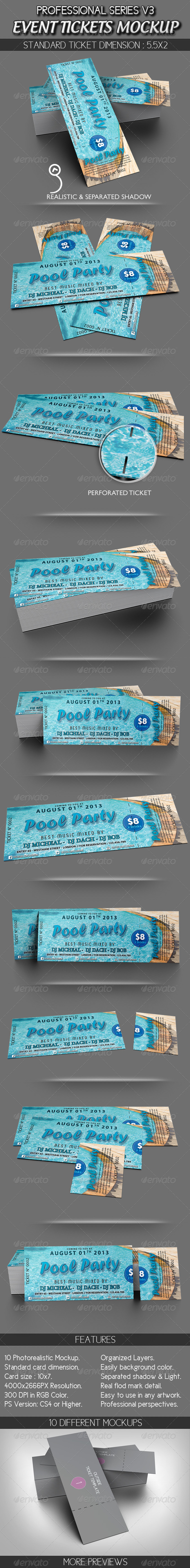 Event Tickets Mockup - Miscellaneous Print
