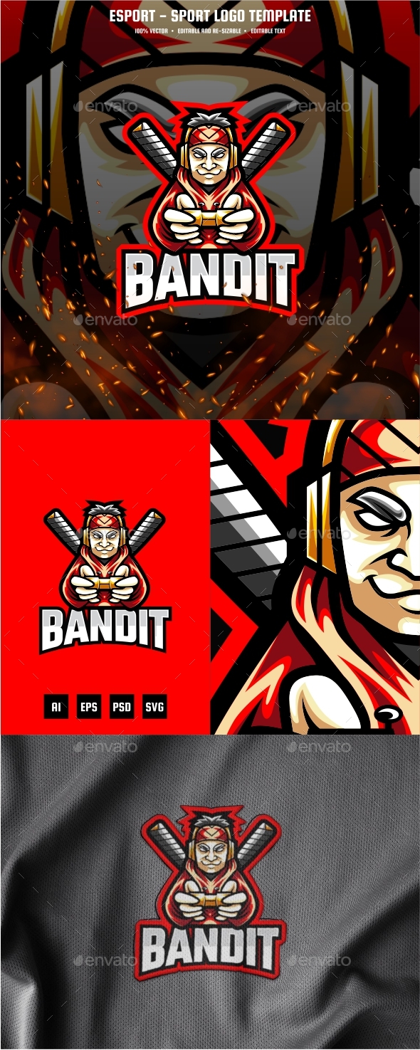 [DOWNLOAD]Bandit Gangster E-sport and Sport Logo Template