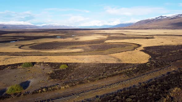 Patagonia landscape. Famous town of El Calafate at Patagonia Argentina alt