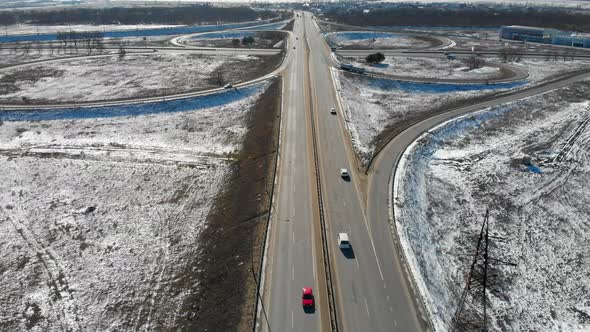 Aerial View To The Winter Road alt