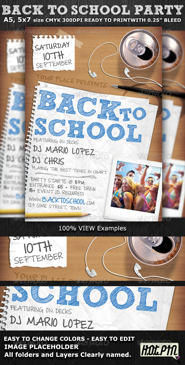 Back To School Party Flyer Template