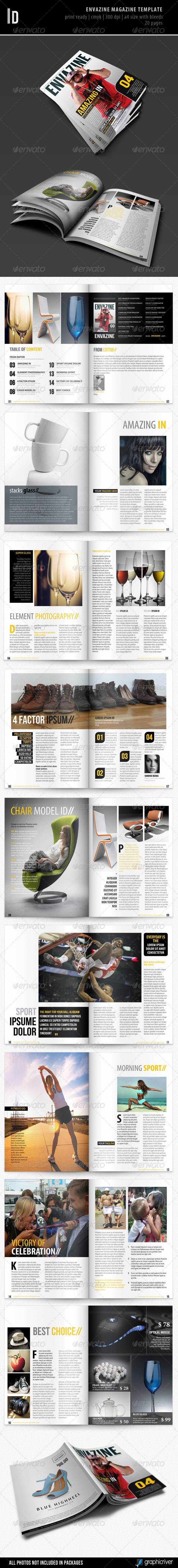 Envazine Magazine Template - Magazines Print Templates