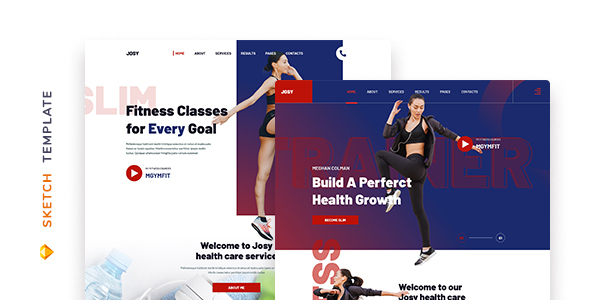 Josy – Fitness Template for Sketch