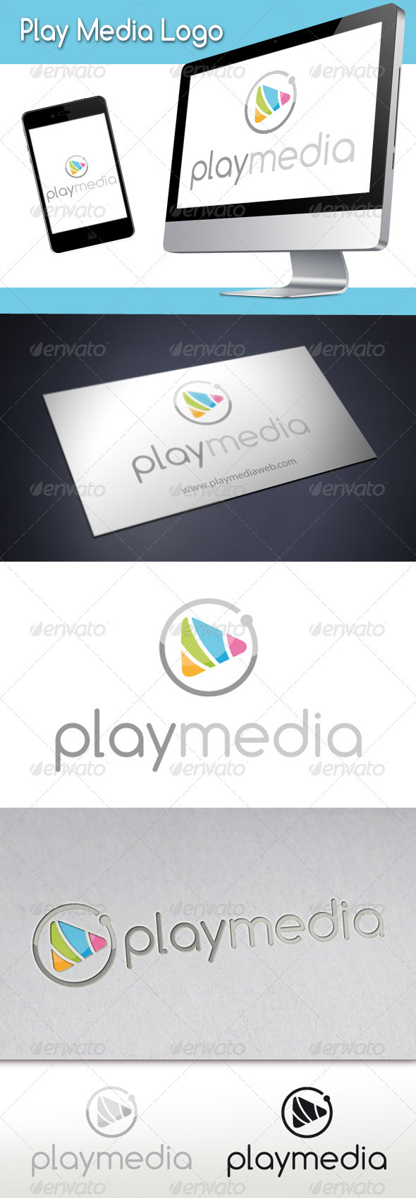 Play Media Logo - Vector Abstract