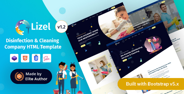 Wondrous Lizel - Disinfection & Cleaning Company HTML Template