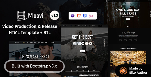 Moovi – Video Production & Release HTML Template