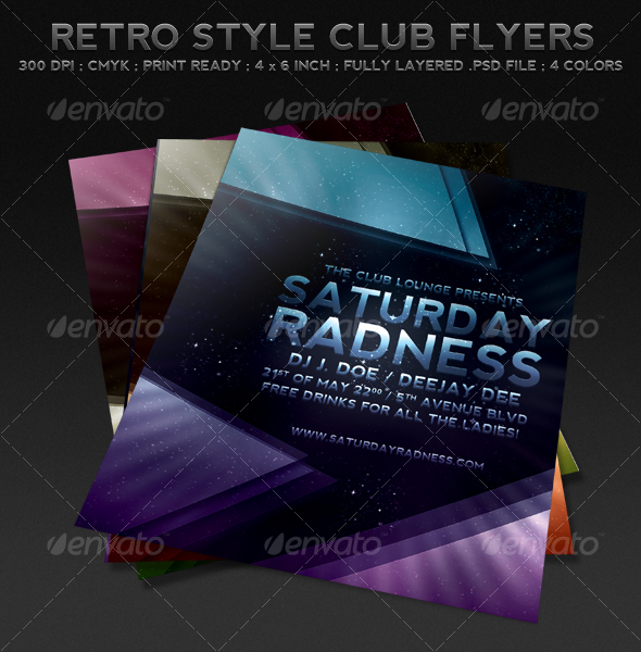 Retro Style Club Flyers - Clubs & Parties Events