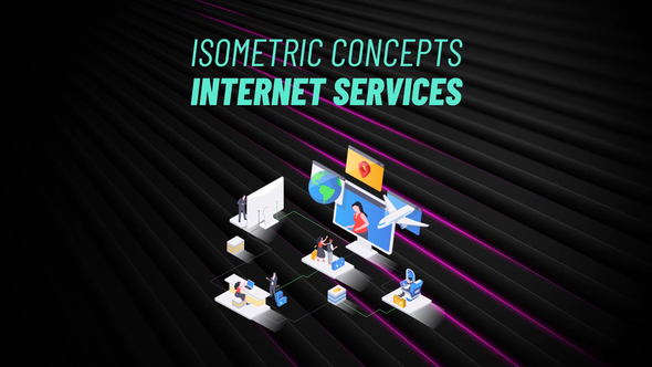 Internet Services - Isometric Concept