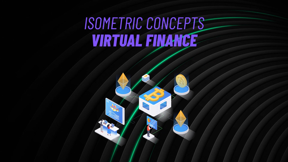 Virtual Finance - Isometric Concept