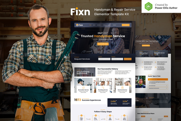 Fixn – Handyman & Repair Service Elementor Template Kit